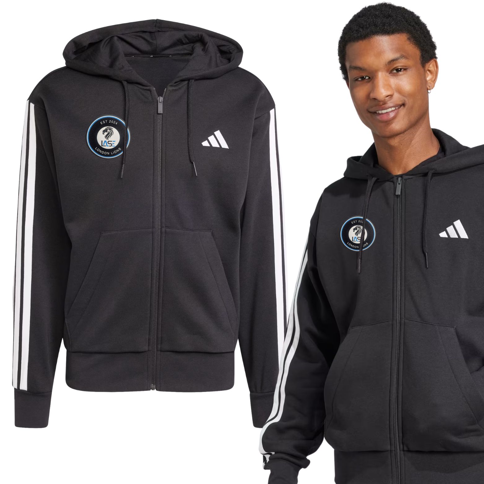 LIMITED STOCK! LASE LIONS Adidas Branded 3-Stripes Fleece Hoodie