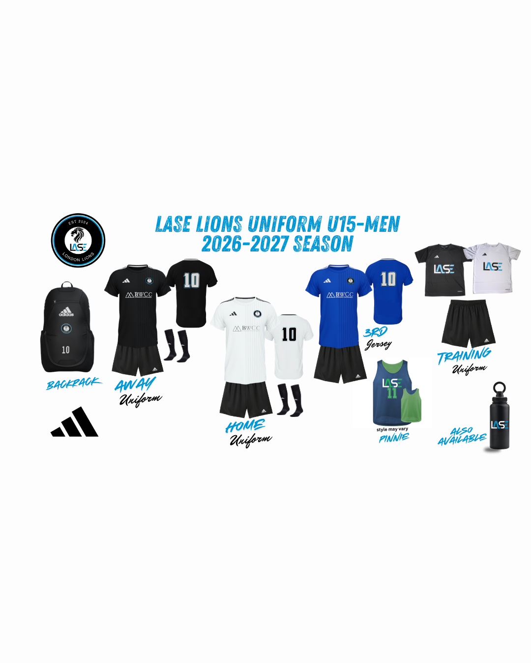 U15-Men LASE LIONS 26/27 Field Player Uniform Bundle